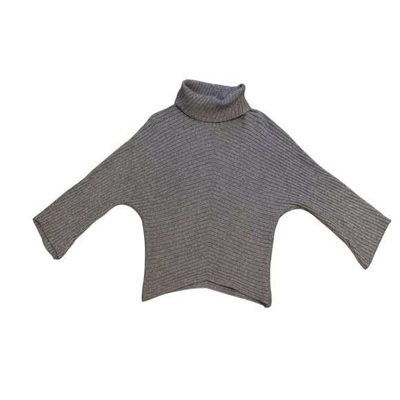 Slate & Willow Grey Ribbed Knit Dolman Sleeve Sweater Turtleneck Size L Knit Top - Picture 7 of 7